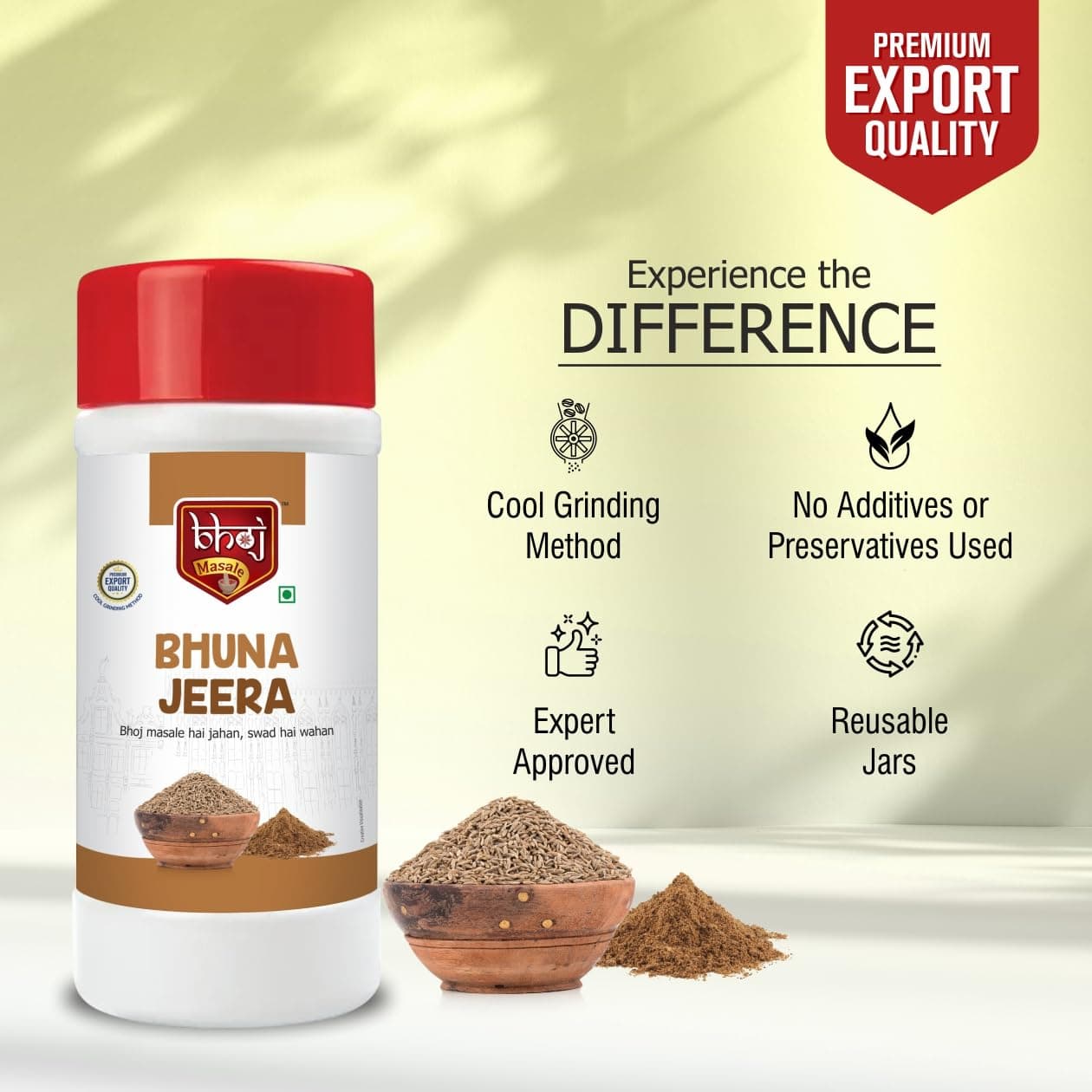 Bhoj Masale Fresh and Natural Roasted Cumin Powder 450GM | Bhuna Jeera Powder | Indian Spice Masala | Zero Additives And Preservatives. No Colour, No Preservatives, No Onion & No Garlic (Jain Friendly) — image 4