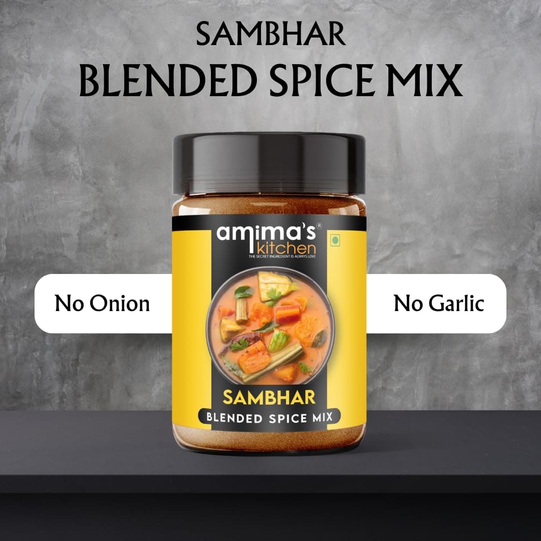 Amima's Kitchen Sambhar Jain Spice Mix (No Onion No Garlic) – 100 Grams | Blended Spice Mix | For Healthy and Delicious Cooking | No Synthetic Flavour & Color | Ready Masala Powder — image 2