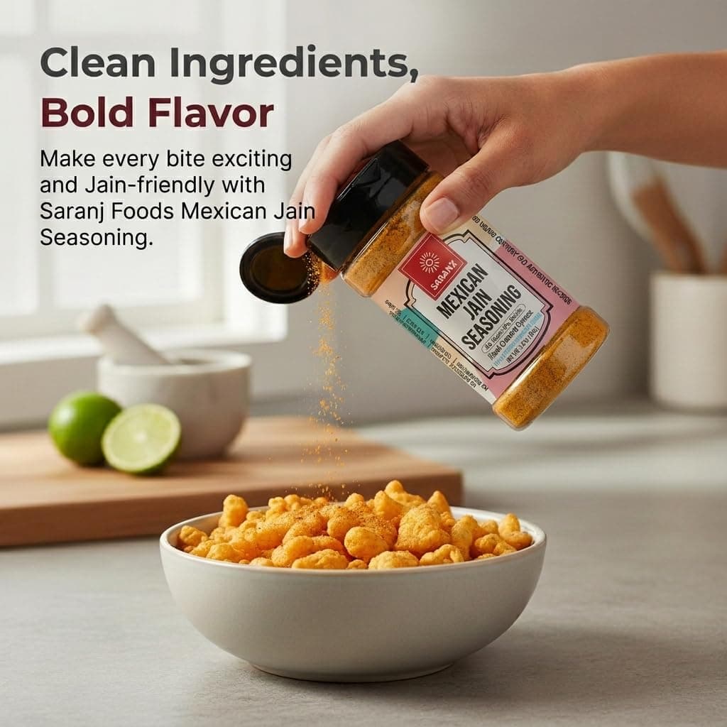 SARANZ Jain Mexican Seasoning | All-Purpose No Onion No Garlic Mexican Spice Mix | For Burritos, Quesadillas, Rice Bowls, Nachos, Fajitas and Pasta | Vegan, Gluten-Free, Dairy-Free | 100g — image 5