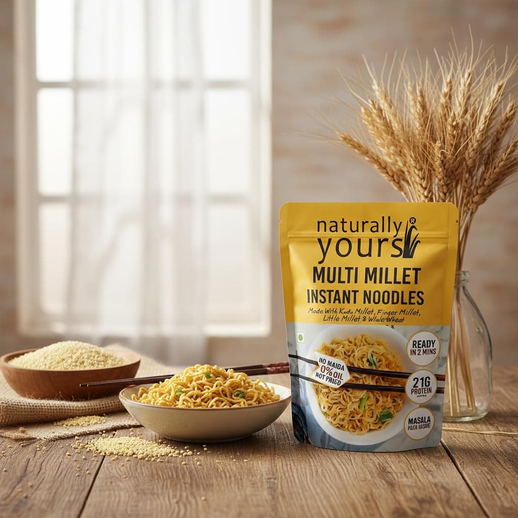 Naturally Yours Multi Millet Instant Noodles 175g | Kodo & Little Millet + Whole Wheat | 21g Protein | High Fiber | No Maida | Non-Fried | No Onion No Garlic Jain-Friendly | Tastemaker | Pack of 1 — image 9