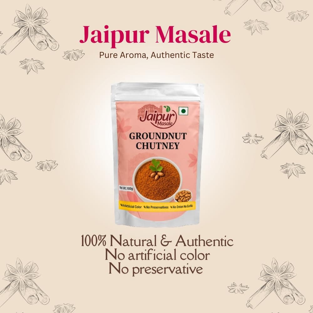Jaipur Masale Green & Groundnut Chutney Combo | 100% Natural | Ready-to-Eat | No Onion, No Garlic | South Indian Style Chutney for Idli, Dosa, Snacks | 100g Each | Pack of 2 — image 4