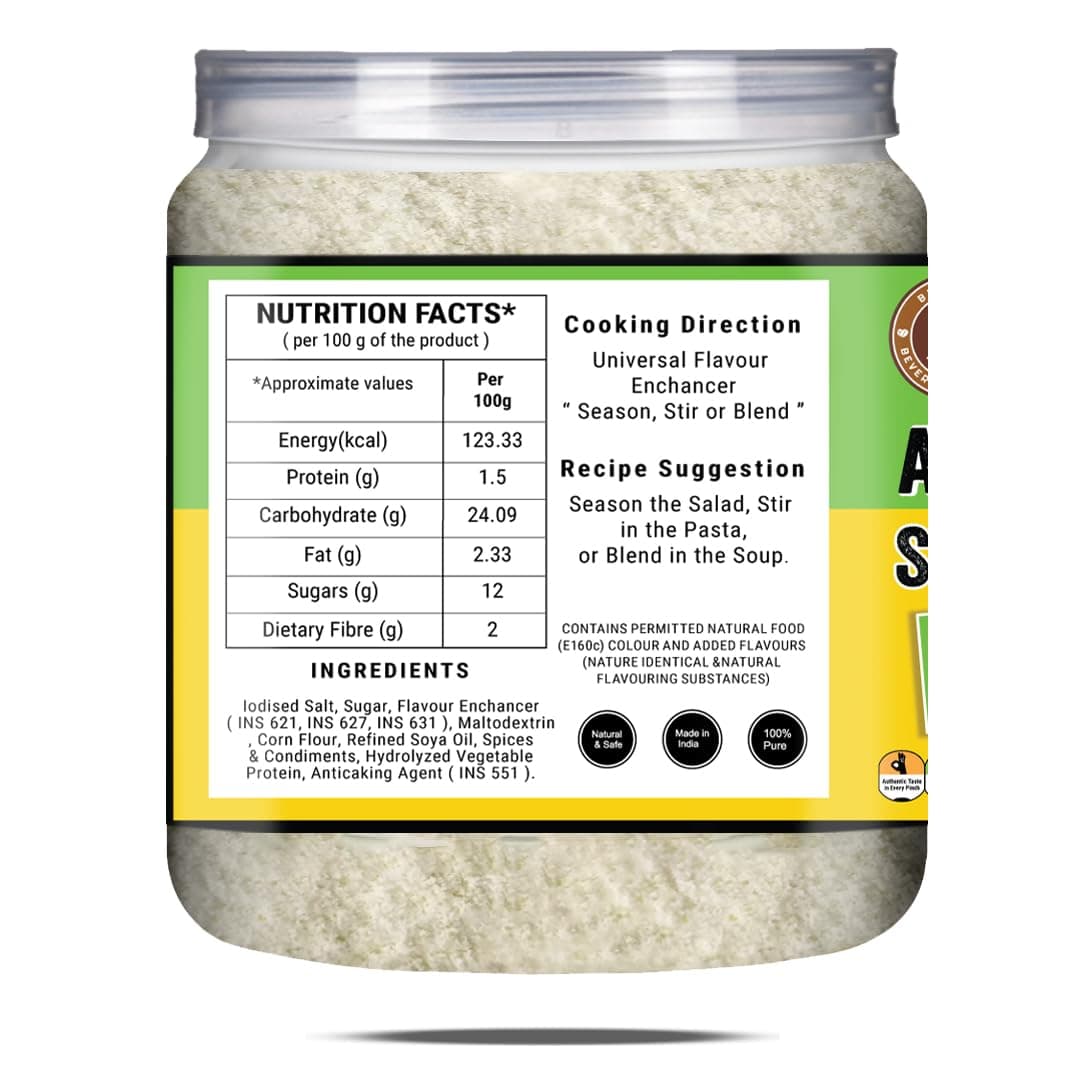 Brew Lab NO Onion No Garlic Aromat Seasoning | Ideal For Jain Food | Flavor Enhancer | (250 g) — image 2
