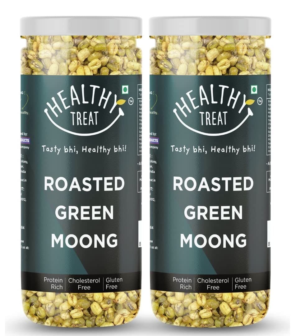 Healthy Treat Roasted Solid Moong 300 gm (Pack of 2-150 gm each) | Spicy Masala Moong | Healthy Roasted Snacks | Protein Rich Snack | Roasted Oil-Free Namkeen | Gluten Free — image 2