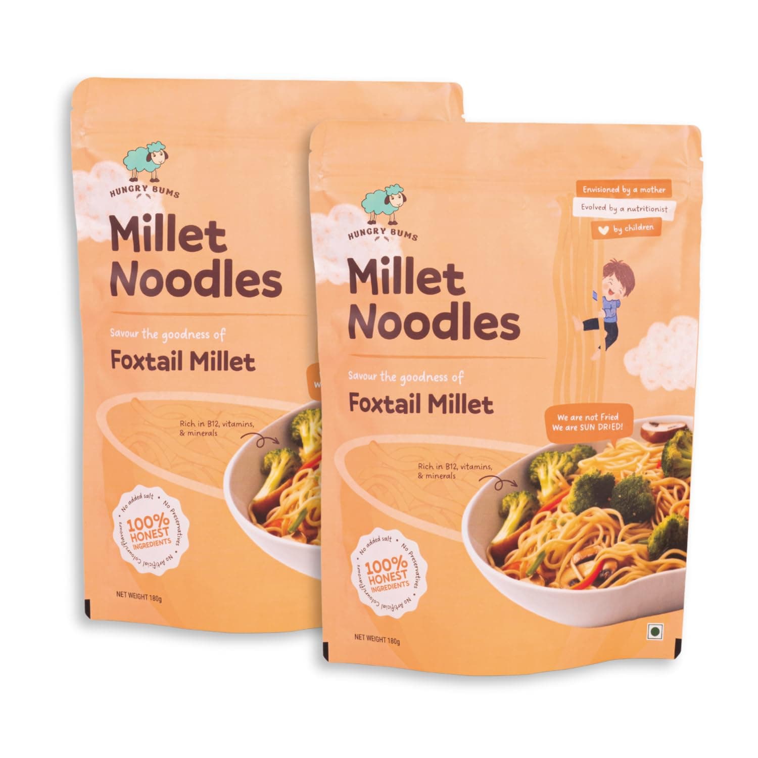 Foxtail Millet Noodle - Pack Of 2 (180gm each) | Sun Dried, Vegan Noodle| Rich in Magnesium and Vitamin B12 | No Maida Noodle | No MSG, No Preservative — image 2