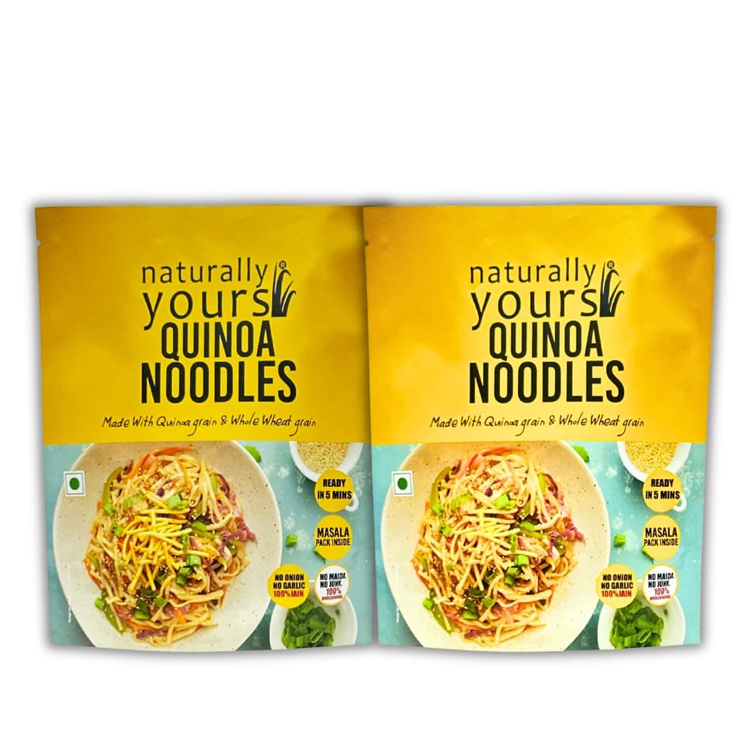 Naturally Yours Quinoa Hakka Noodles | Made with Quinoa & Whole Wheat | No Maida, No Onion No Garlic, 100% Jain Friendly, Non-Fried, Vegan, Preservative Free, No MSG | High Protein & Fiber | Tastemaker Included | 180g (Pack of 2) — image 2