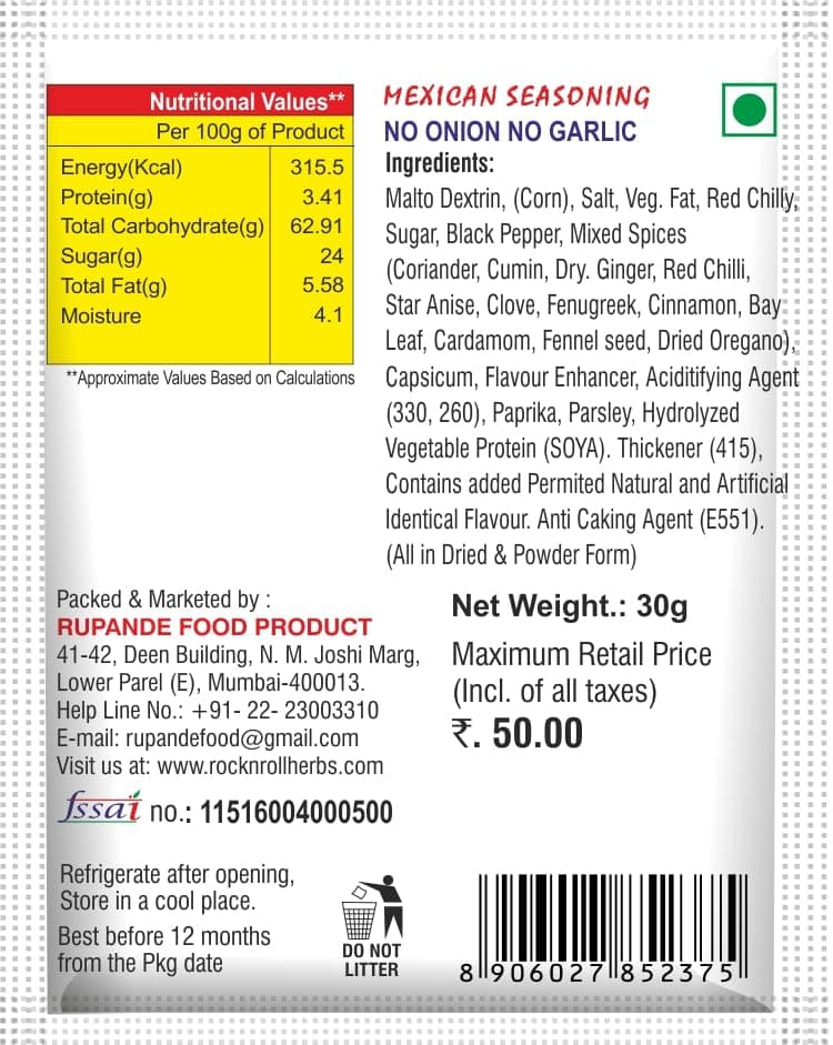 MEXICAN SEASONING NO ONION NO GARLIC (PACK OF 2) — image 2