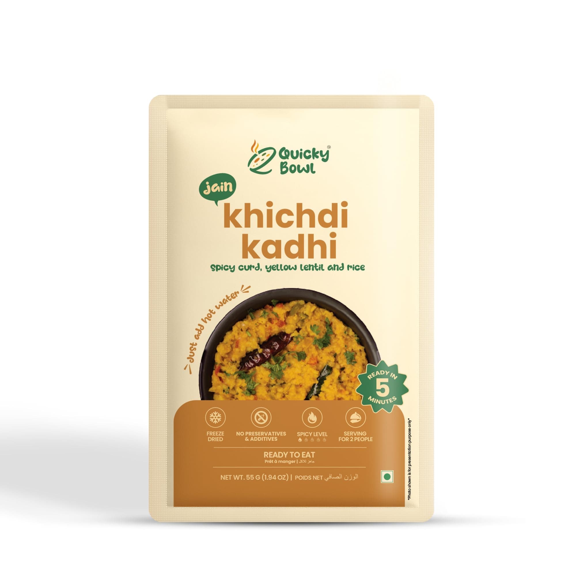 QuickyBowl Jain Khichdi Kadhi | fusion of yogurt and Rice | Ready to eat | Indian Khichdi | No Onion No Garlic | Instant Food | (Pack of 3) — image 5