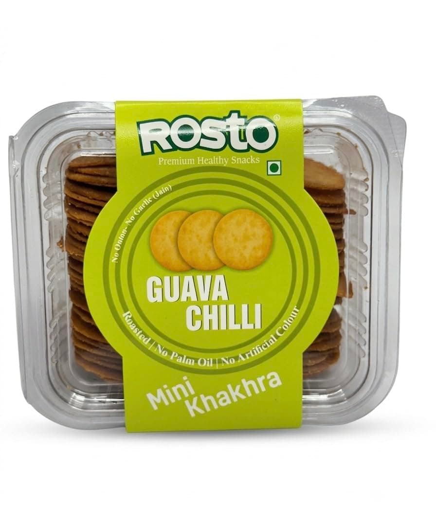 Rosto Guava Chilli Mini Khakhra, Roasted, No Palm Oil, No Artificial Colour, Jain-Friendly, 200 g (Pack of 2) — image 3
