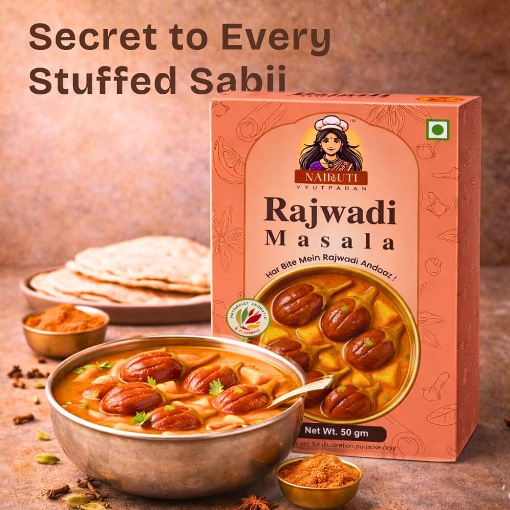 Nairuti Vyutpadan Rajwadi Masala (Jain Friendly) 50g | No Onion No Garlic | Royal Indian Curry Spice Blend | Premium Whole Spices for Rich Sabzi, Paneer & Gravies | No Preservatives — image 4