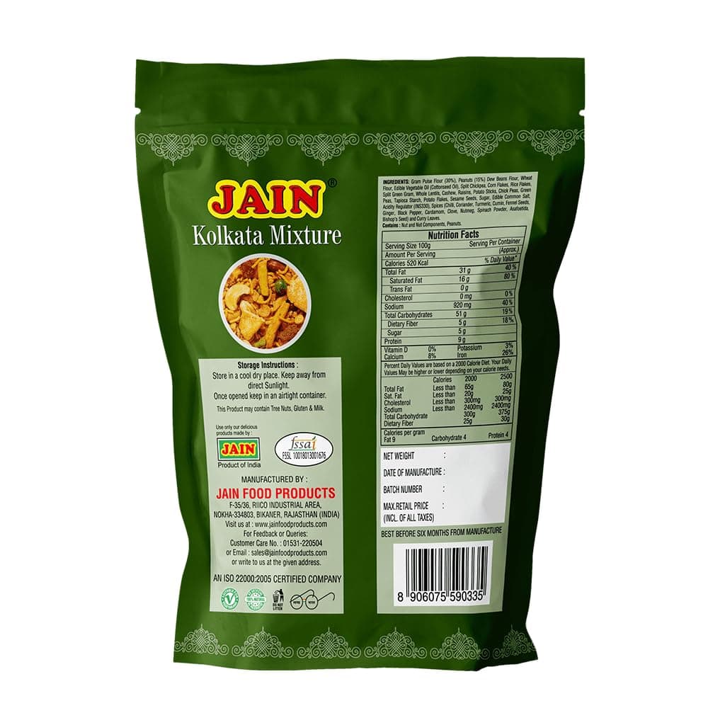 JAIN Kolkata Mixture, Size - 360g, Zipper Packing, Authentic Bengal Namkeen Blend with Crispy Sev, Lentils & Spicy-Tangy Seasoning, Crafted to Deliver True Kolkata-Style Chatpata Flavors, Ready to Eat — image 2
