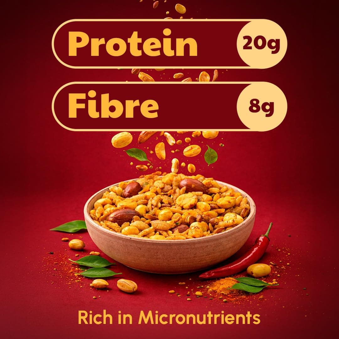 Right Shift High Protein Roasted Mix, Navrattan, No Palm Oil, 20g Protein, Not Fried, 6g Fibre, 50% Less Sat Fat, No Added Flavours, Artificial Flavours or Trans Fat, 250g — image 4