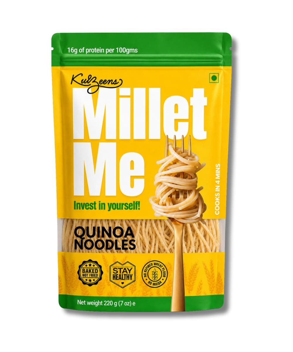 Millet Me by Kuizeens Gluten-Free Quinoa Noodles - 220g | Protein Rich & Fiber-Rich | Easy-to-Make | Rich in Nutrients | No MSG | No Preservatives| Jain | No Onion & Garlic
