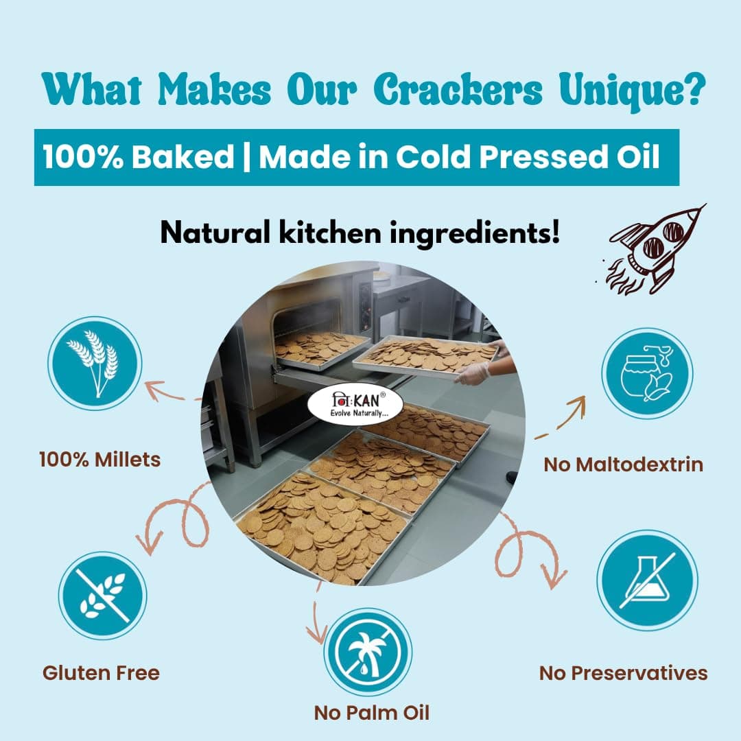 NIHKAN Bajra Millet Crackers - Gluten free | No Maida | High protein | High Fibre - Handmade & baked | Healthy Millet snack | Chai time guilt free snacks - No Preservatives & No Baking soda - 100g (Bajra Methi Flavour) — image 5