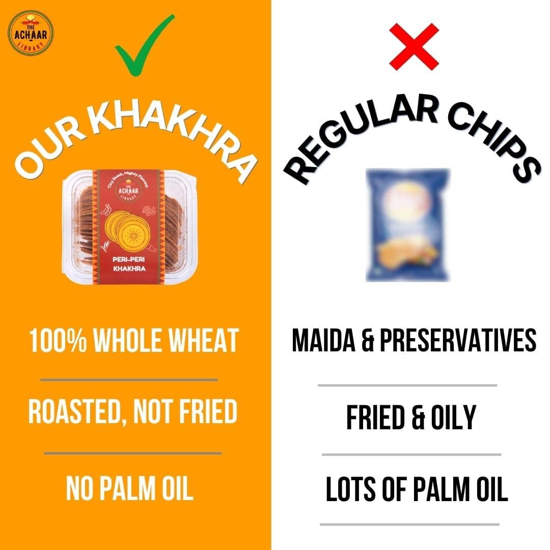 Peri Peri Mini Khakhra by The Achaar Library | Whole Wheat Crisps | Bite-Sized | Pack of 2 (180g*2) — image 3