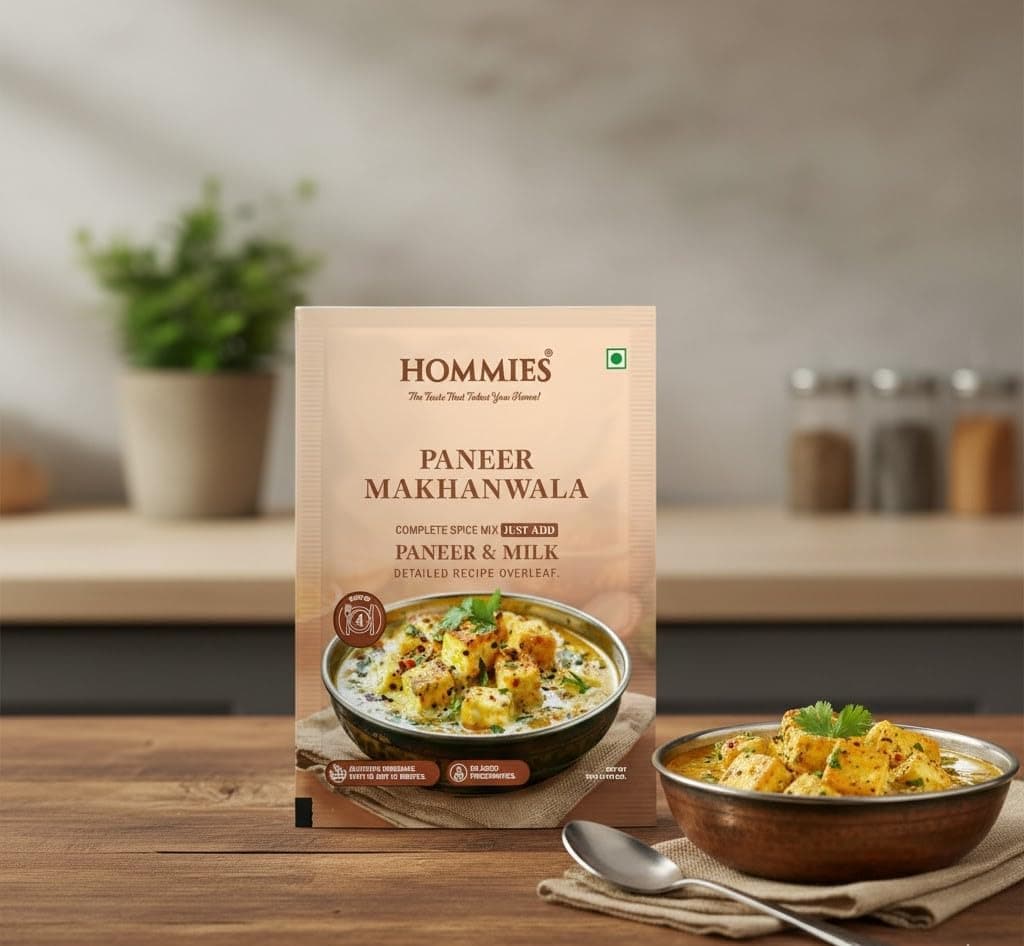 Hommies Dhaba Paneer Makhanwala Curry Spice Mix | Ready to Cook in 15 Mins | Just Add Milk & Paneer | Serves 4 | Shahi Curry Masala with Cashew Nuts | No Preservatives | Pack of 4 (200g, 50g Each) — image 5