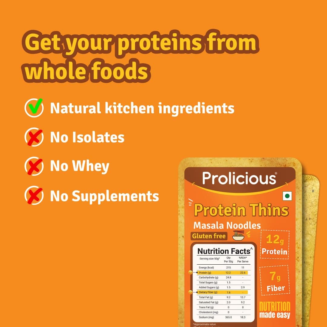 Prolicious High Protein & High Fiber Masala Nooodle Chips | Gluten Free | No Maida | Healthy Snack | Easy to Carry | Jain | 50g each, Pack of 4 — image 4