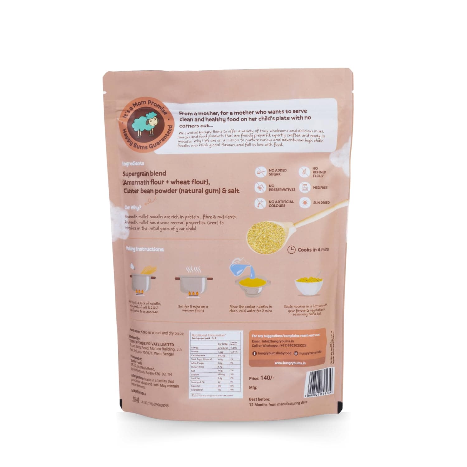 Amaranth Millet Noodles - Pack Of 2 (180gm each) | 100% Sun Dried, Non-Fried Vegan Noodles | High in Fibers, Minerals and Antioxidants | Lactose-Free, No Maida, No MSG, No Preservatives — image 8