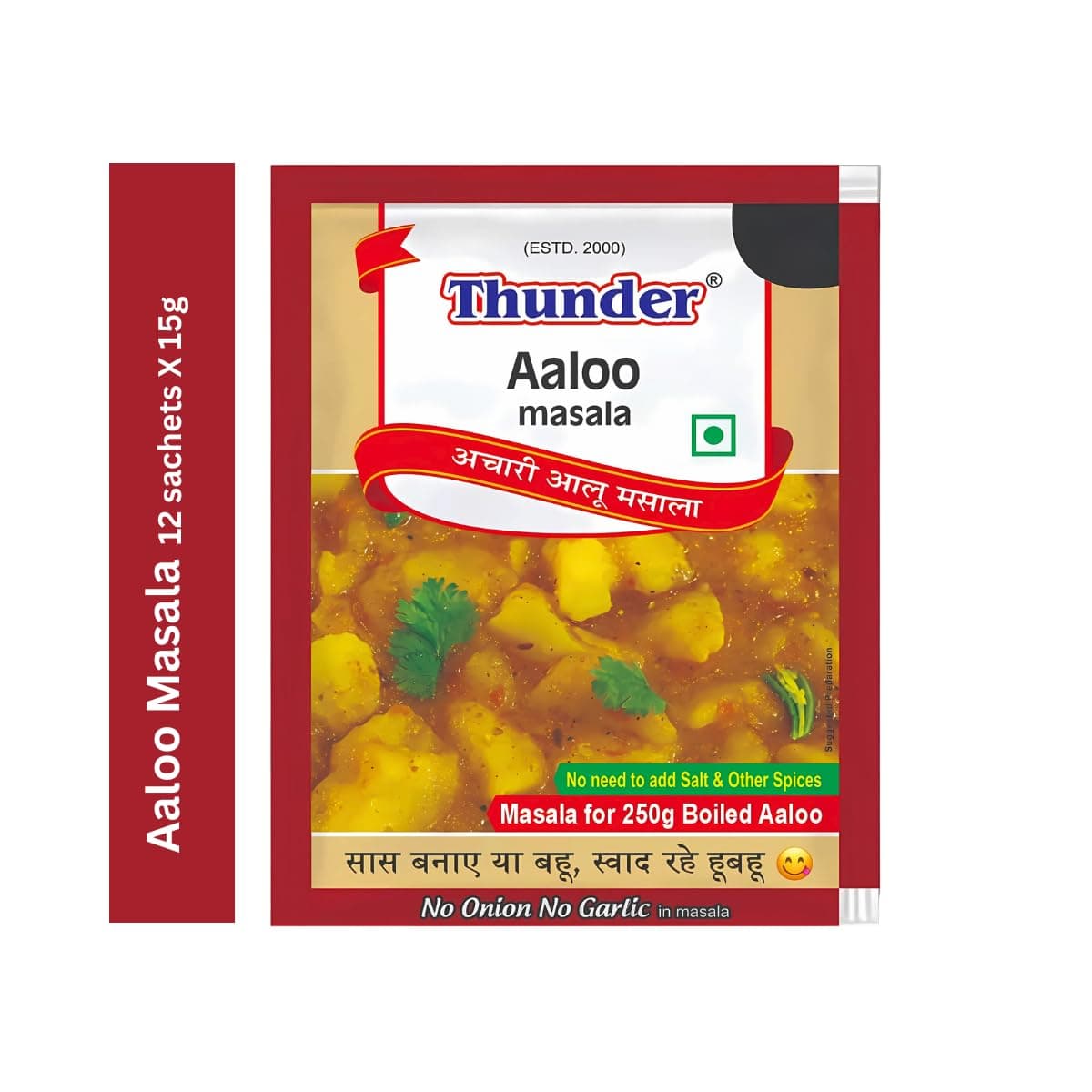 Thunder Aaloo Masala 10g Sachet, Complete Recipe Spice Mix For Achari Aloo/Dry Potato Sabzi, No Onion No Garlic, Balanced Spices, Pack of 12 — image 9