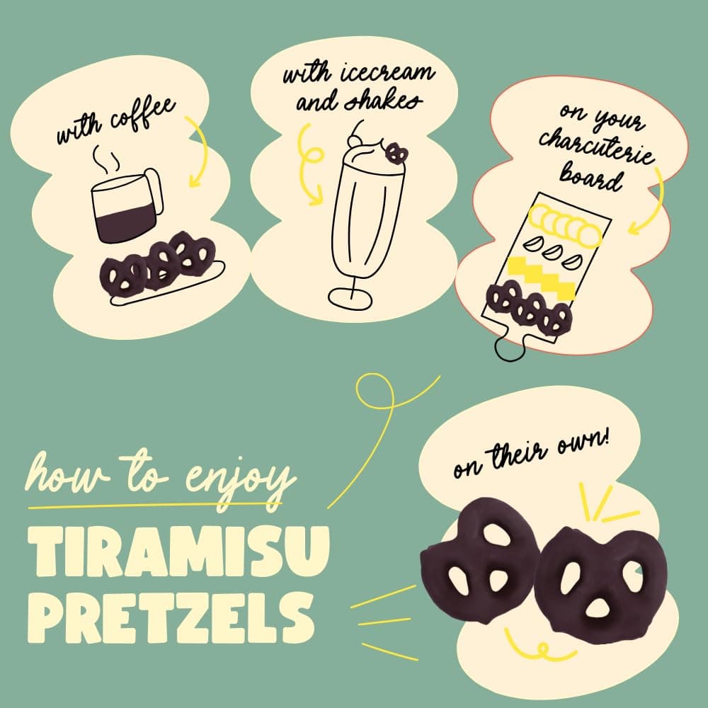 Atom Eats | Tiramisu Pretzels 30g | Pack of 1 | Coffee & Cocoa Coated Dipped Pretzel Knots | Rich Choco - Perfect Gourmet Snack for Sharing, Parties - Imported Chocolates, Versatile Delight | 100% Baked | Preservative Free — image 7