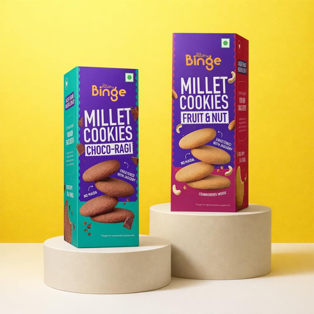 The Healthy Binge Assorted Millet Cookies – Healthy Snacks Combo | Millet Cookies | Jaggery Cookies | Healthy Snacks for Kids and Adults 180g Pack of 2 — image 7