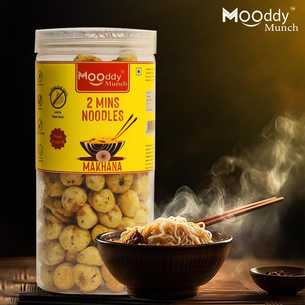 Mooddy Munch 2Mins Noodles Jain Flavour & Roasted Makhana (70gm) Indian Snack, Jain Variety, No Onion No Garlic — image 5