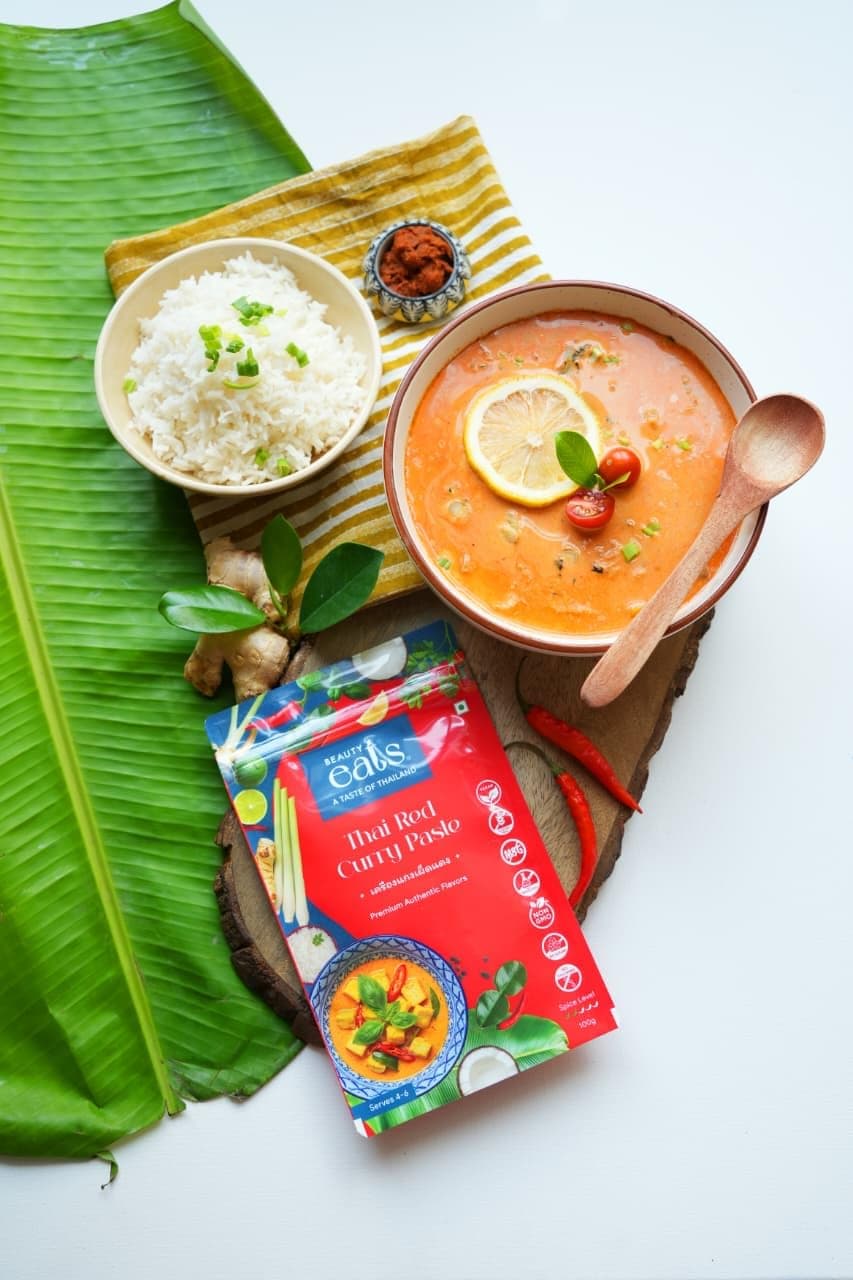 Beauty Eats Thai Red Curry Paste| Bold Spices & Herbs| Restaurant-Quality Taste|100% Vegetarian| No Onion&Garlic (Pack Of 2, 2 * 100Gm) — image 5