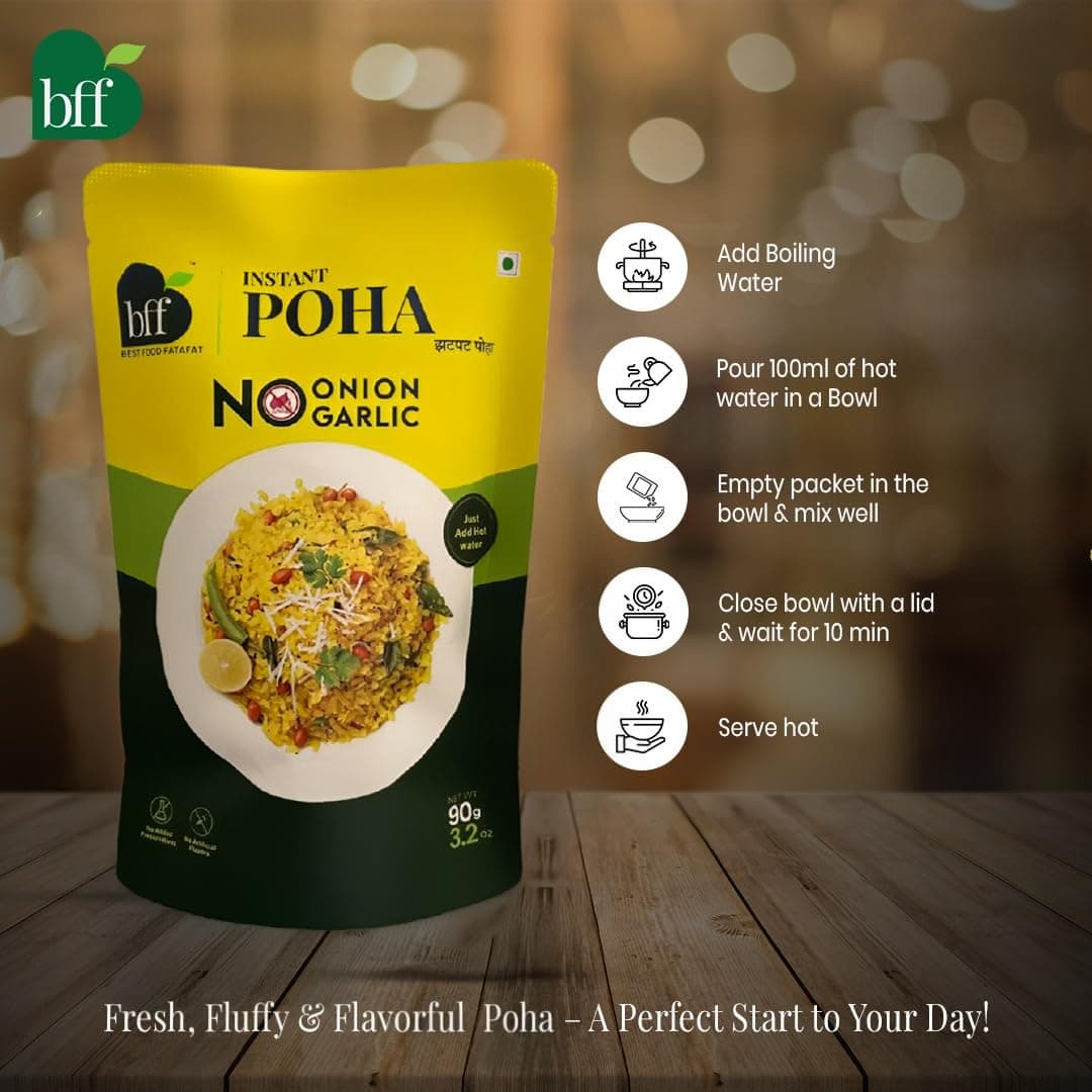 Instant Poha - Pack of 2 (90g Each) | Indian Breakfast Mix | Just Add Hot Water | No Added Preservatives | No Onion, No Garlic | Simple & Easy Meal Solution — image 5