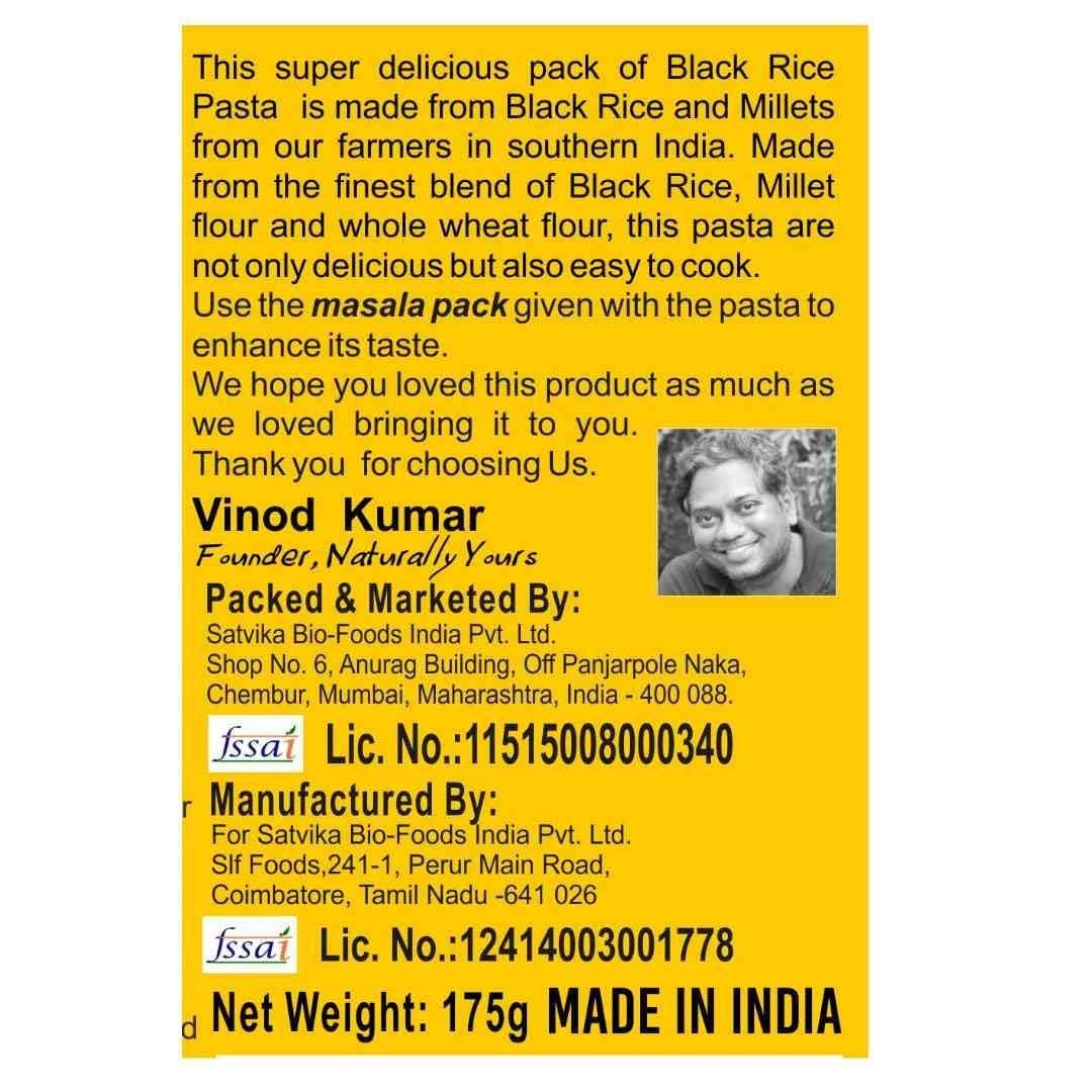 Naturally Yours Black Rice Pasta – Macaroni Made with Black Rice, Millet & Whole Wheat | High Protein, No Maida, Not Fried, No Onion No Garlic, 100% Jain Friendly | Ready in 5 Mins | 175g (PACK OF 3) — image 6