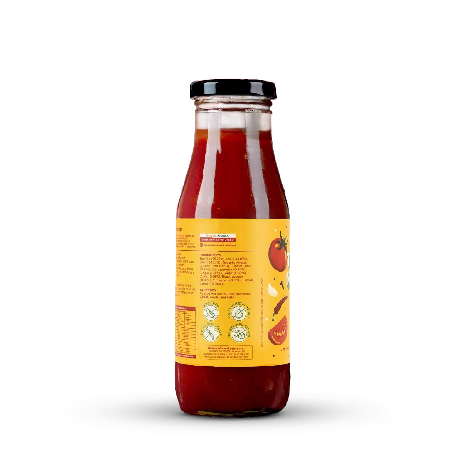 Two Brothers Organic Farms Truemato Ketchup - Spicy Tomato Ketchup 300g | Naturally Made with 75% Fresh Tomatoes | No Refined Sugar | Upgraded — image 2