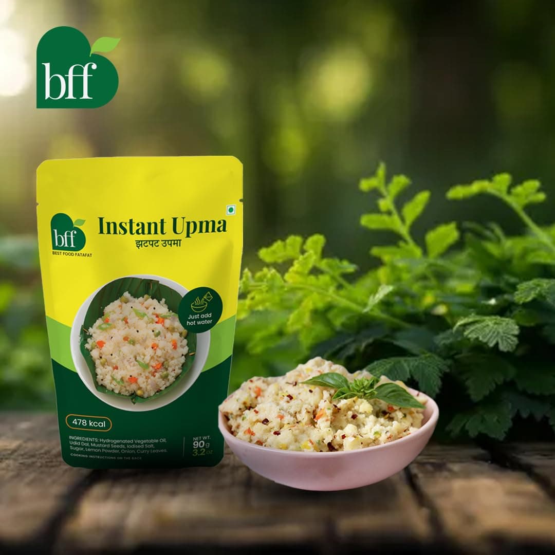 BFF Instant Upma 90g | Indian Breakfast Mix | Just Add Water | Made with Semolina & Spices | Convenient Meal for Home, Office & Travel (Pack of 2) — image 7