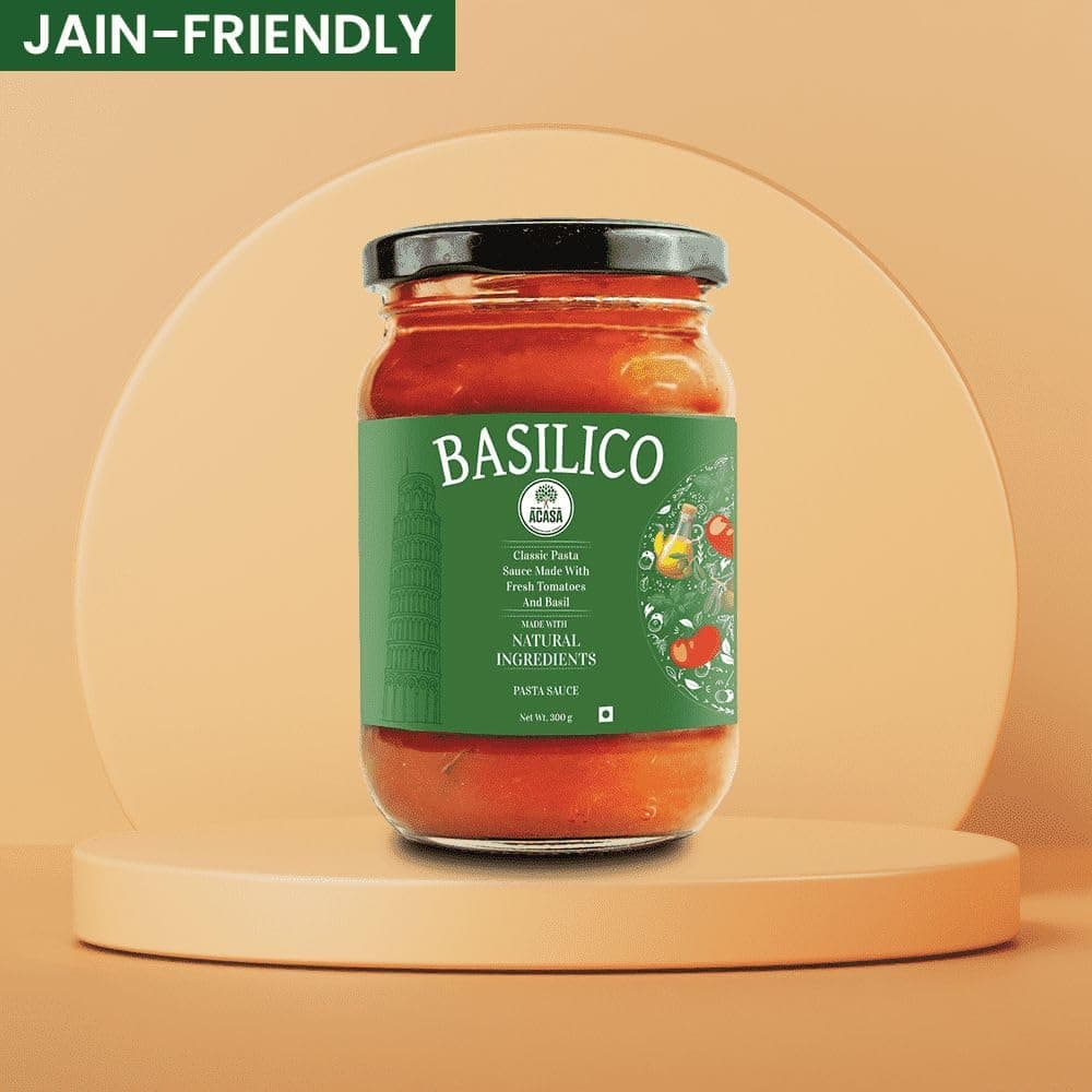 Acasa No Onion No Garlic Basilico Pasta Sauce 500 gm - Jain Tomato Basil Pasta Sauce - Perfect for Pizza Base - Authentic Tomato Basil Flavor - Ideal for Homemade Italian Meals — image 4