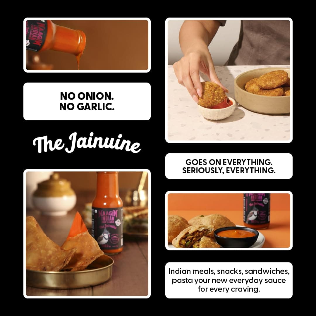 Naagin Jainuine Hot Sauce (215g) | Jain Friendly | No Onion, No Garlic | Mildly Spicy | Fruity & Balanced | Vegan | Dip, Cook | Perfect for Snacks, Indian Meals & Cooking — image 4