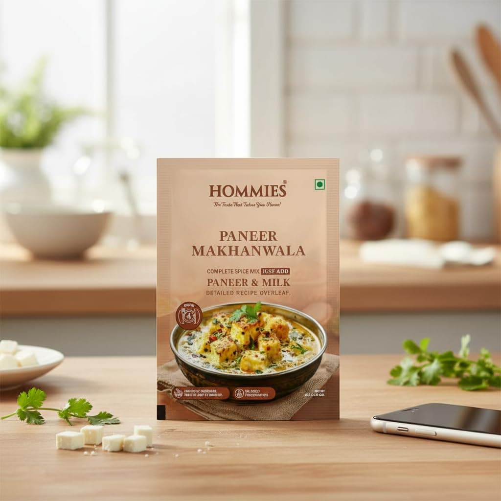 Hommies Dhaba Paneer Makhanwala Curry Spice Mix | Ready to Cook in 15 Mins | Just Add Milk & Paneer | Serves 4 | Shahi Curry Masala with Cashew Nuts | No Preservatives | Pack of 4 (200g, 50g Each) — image 4