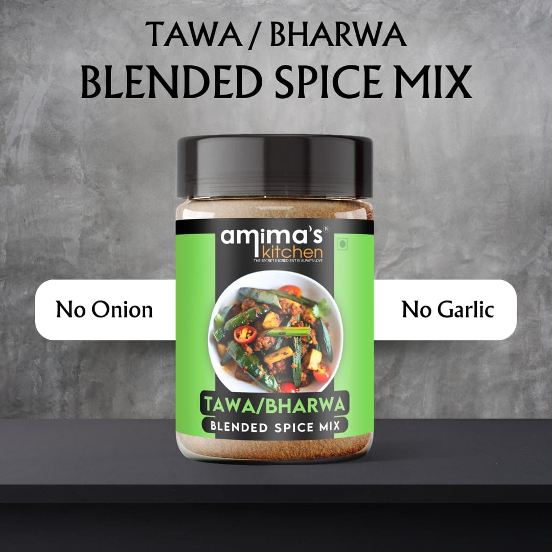 Amima's Kitchen Combo of Kadhai Paneer (100 Grams) + Tawa / Bharva (100 Grams) Jain Spice Mix (No Onion No Garlic)| Pack Of 2 | Blended Spice Mix | For Healthy and Delicious Cooking | No Synthetic Flavour & Color | Ready Masala Powder — image 8