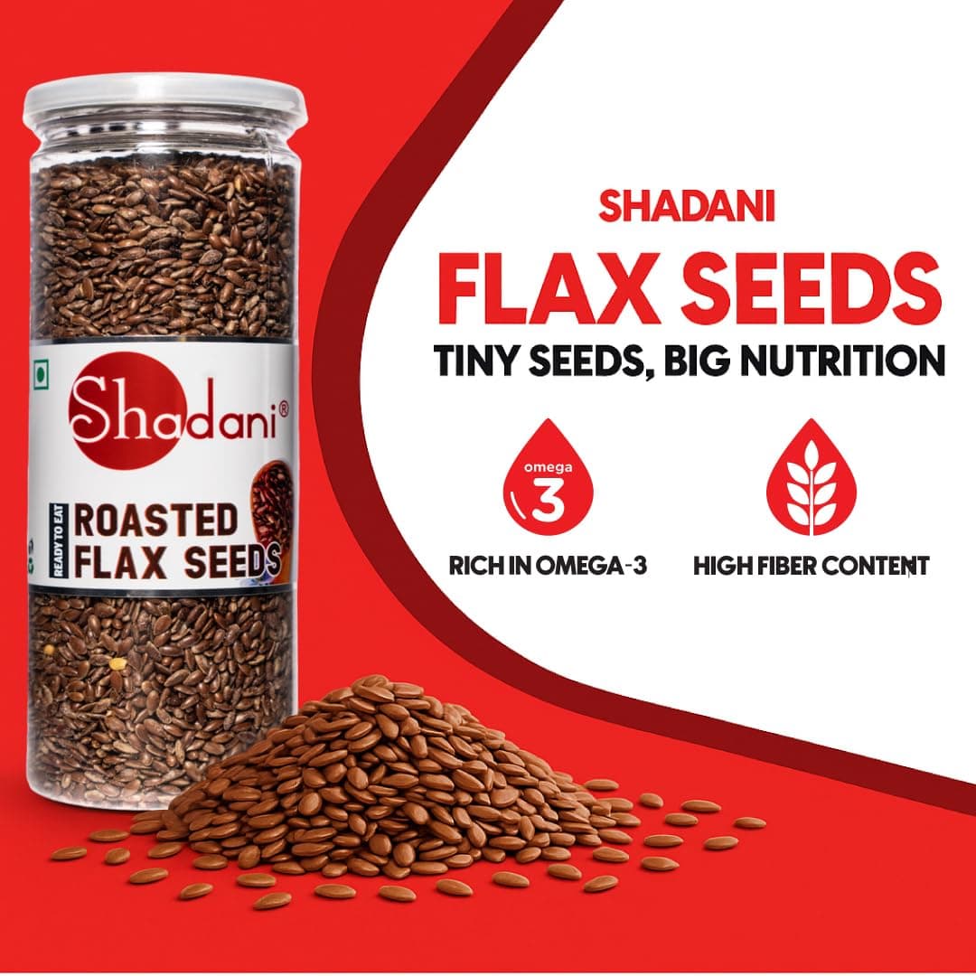 Shadani Roasted Alsi Can 150g | Crunchy Roasted Alsi Snack | Healthy Nutty Topping & Meal Enhancer — image 2