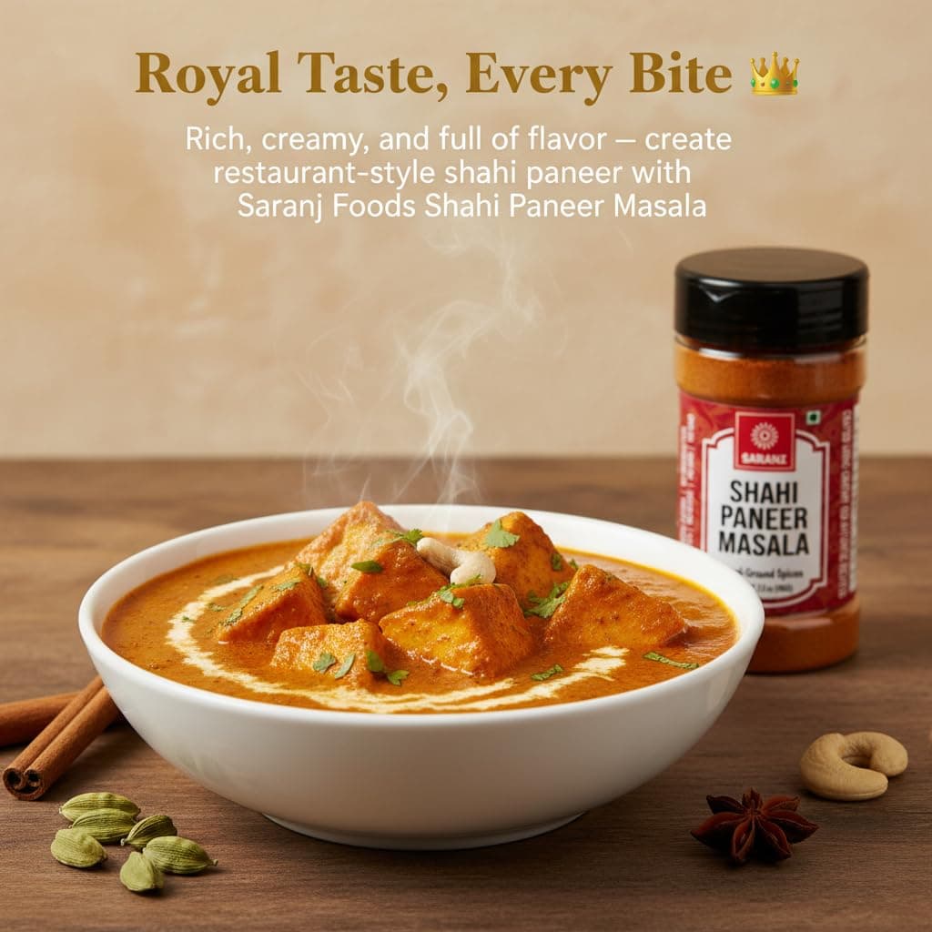 SARANZ Shahi Paneer Jain Blended Masala Perfect for Cooking, Ready to Use, No added colours, Spice Powders and Masalas, Premium Artisanal Spices with Rich & Strong Flavour-100 Grams Sprinkler Jar — image 3