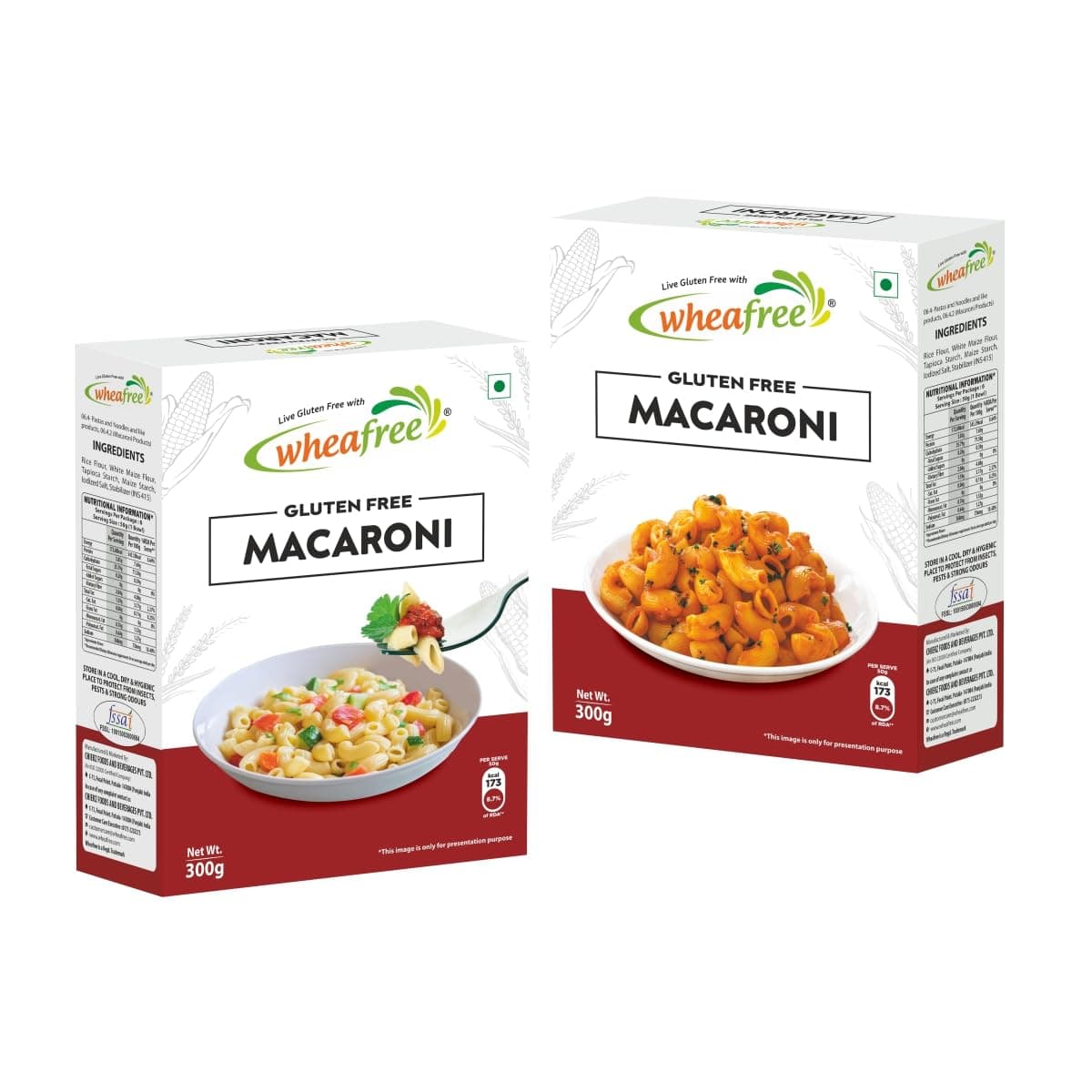 Wheafree Gluten Free Macaroni (Pack of 2 x 300g each) | No Maida | No Trans Fat | No Cholesterol | Lactose Free | No MSG | Quick and Easy to Cook | Easy to Digest — image 2