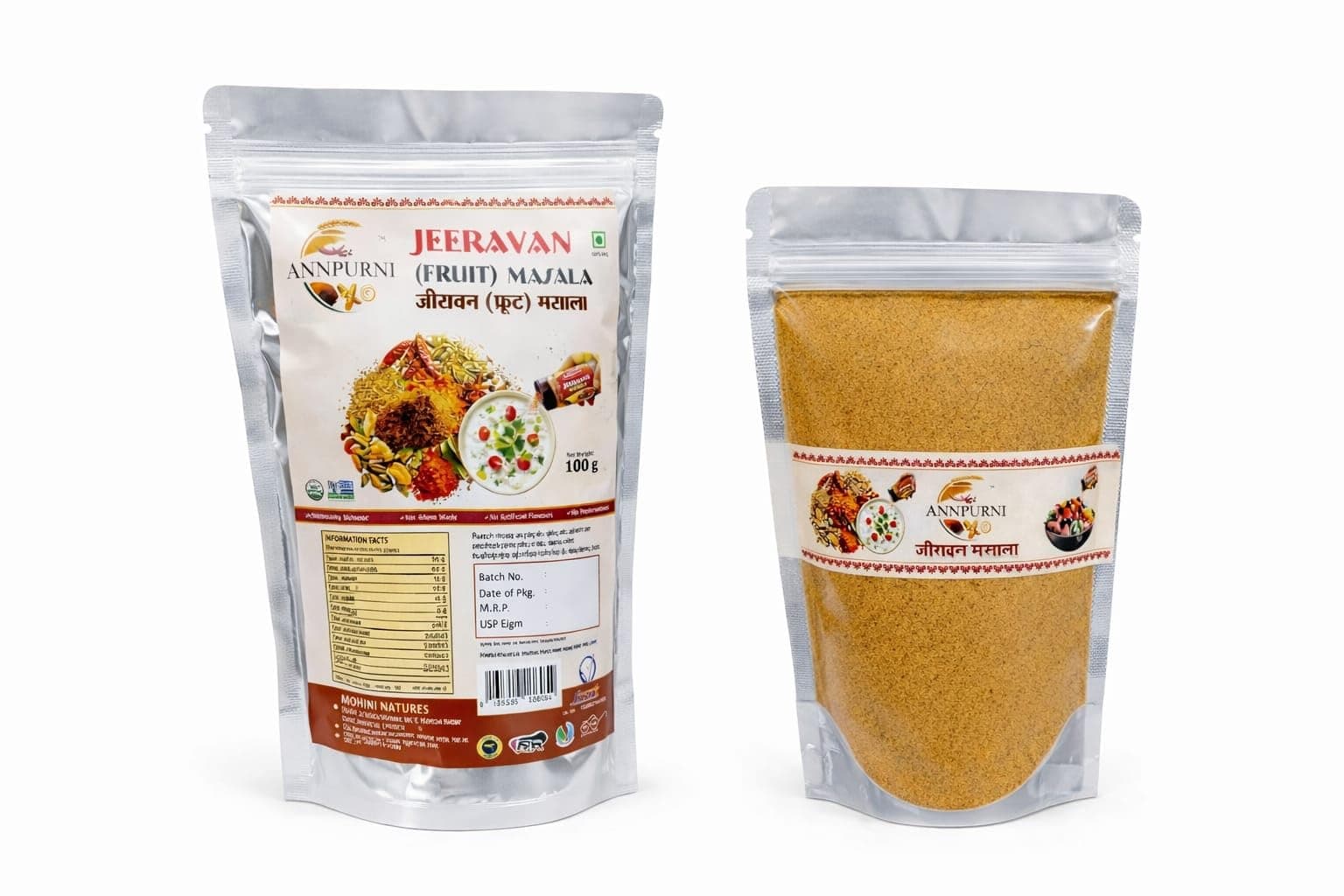 ANNPURNI Jeeravan Fruit Masala 100g | Special Fruit Masala Powder | Tangy & Spicy Chaat Masala for Fruits, Salads & Snacks | No Artificial Flavours, No Preservatives — image 3