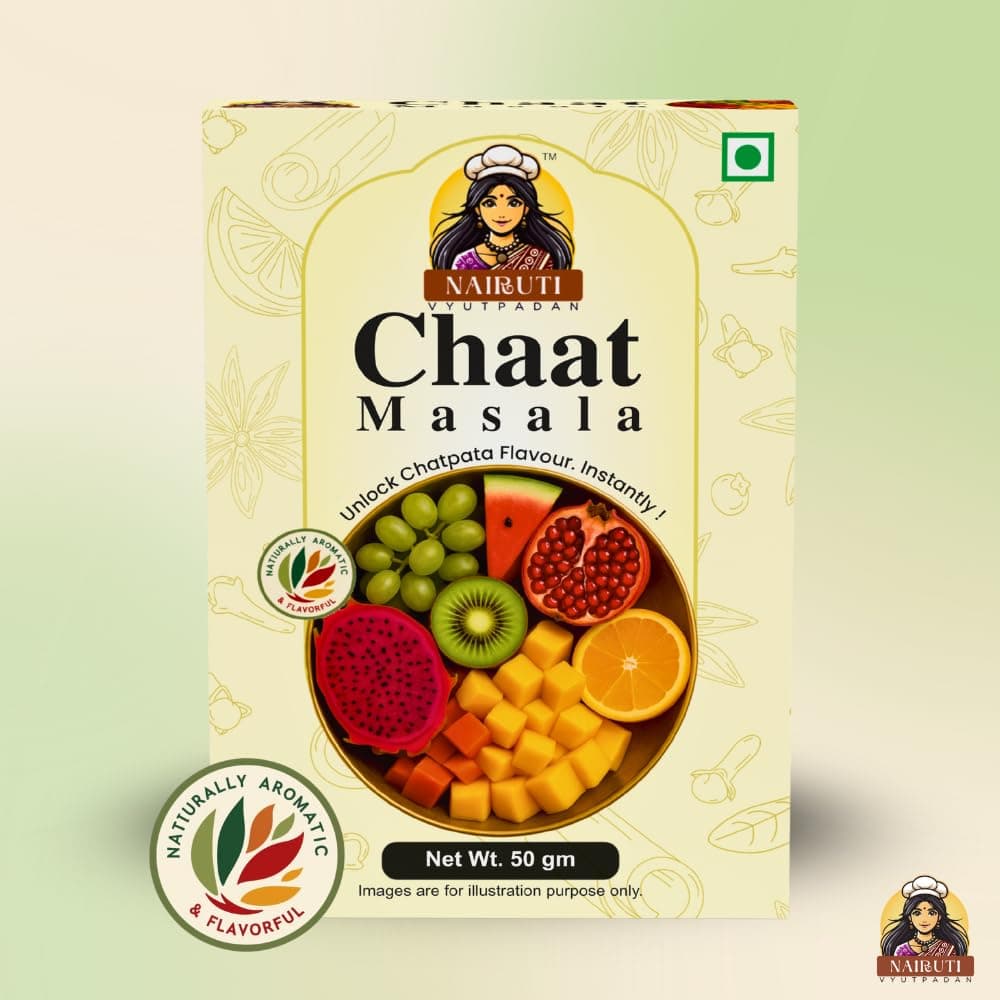 Nairuti Vyutpadan Chat Masala (Jain Friendly) 50g | No Onion No Garlic | Tangy & Spicy Chaat Masala Powder | Sprinkle for Fruits, Salads, Snacks & Street Style Flavour | No Preservatives — image 7