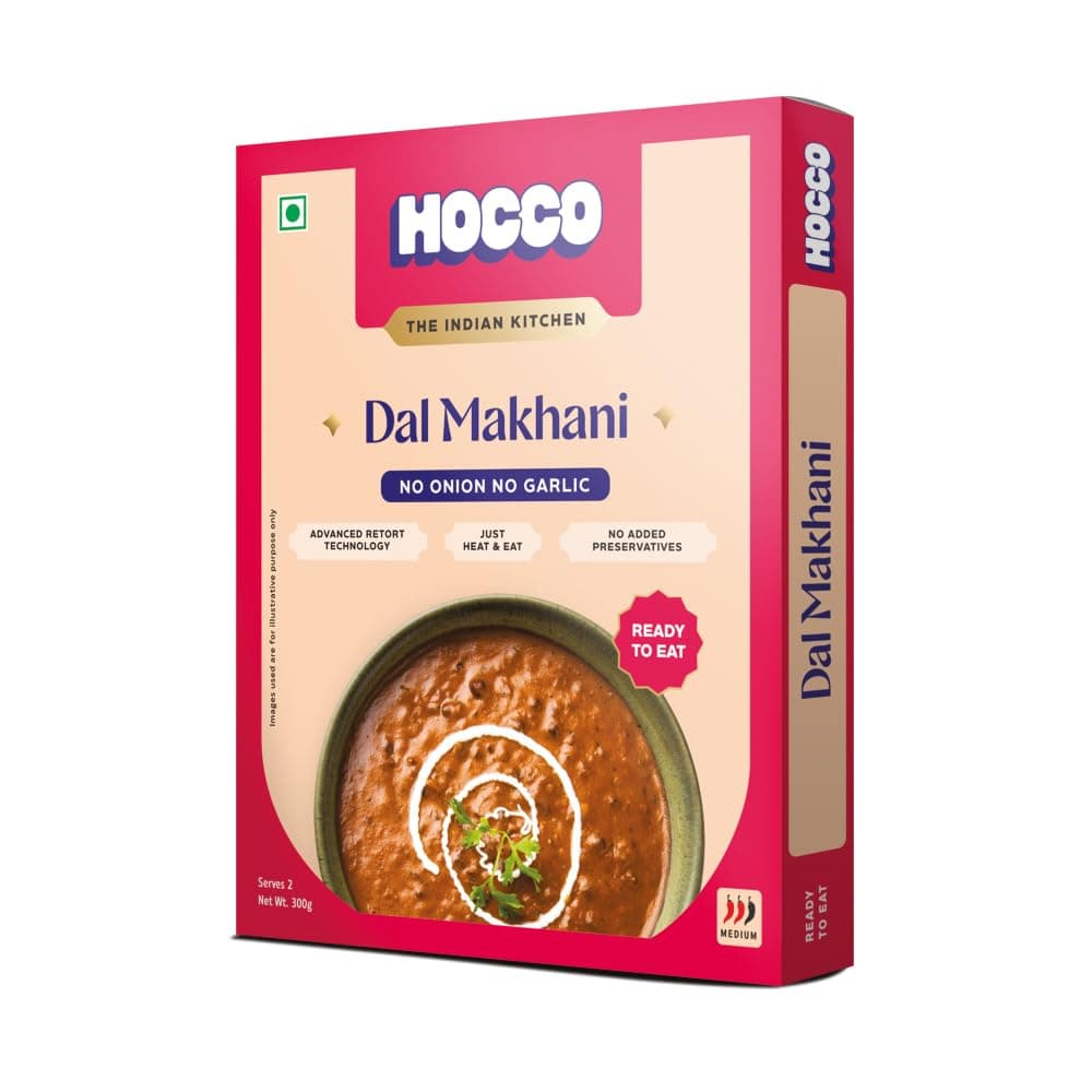 HOCCO Ready to Eat Jain Dal Makhani | Just Heat & Eat | Jain Instant Food | Ready to Cook | Just Add Hot Water & Meal Ready in 5 Mins | Microwaveable | Serves 2-300g Each (Pack of 3) — image 6