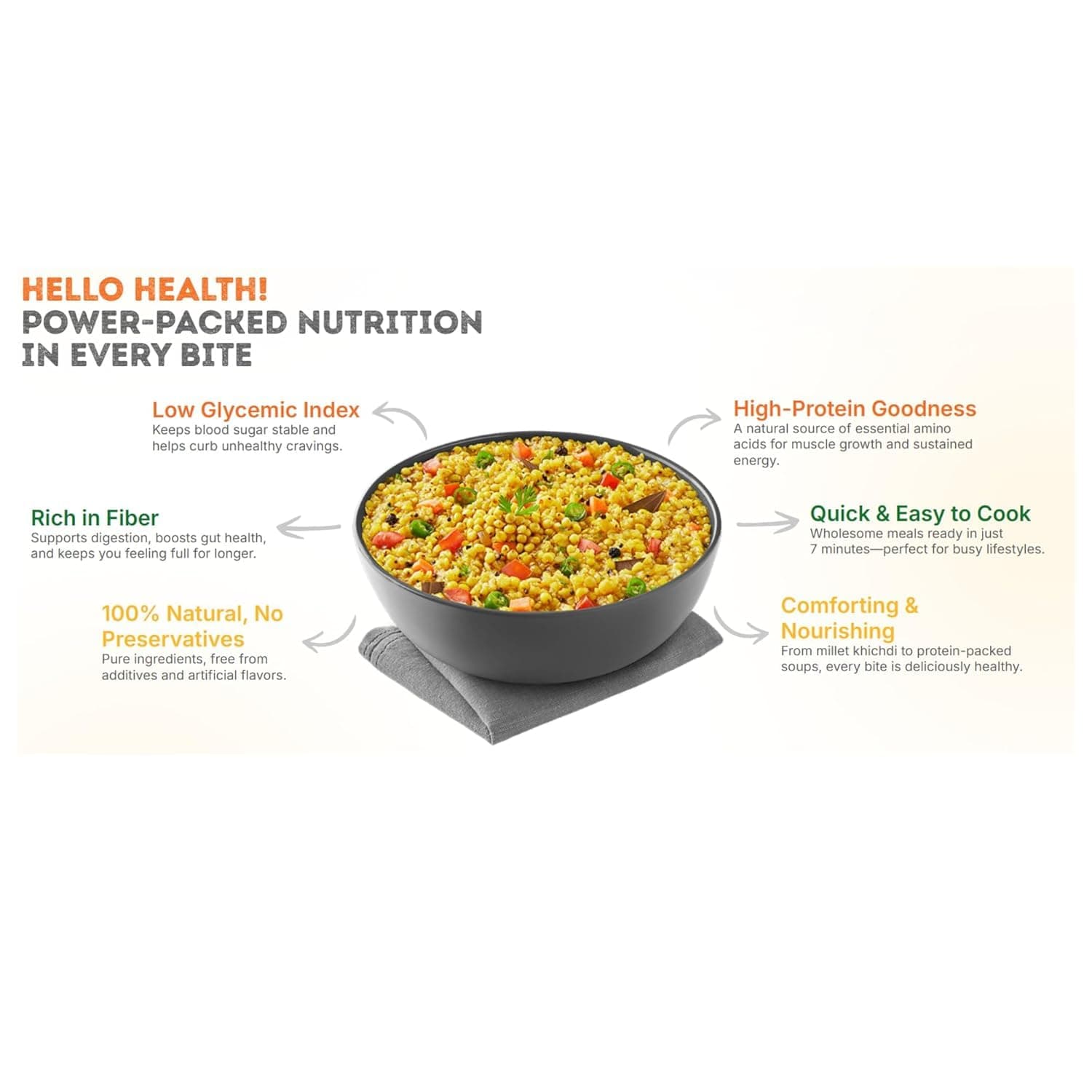 Classic Masala Khichdi– Pack of 5 | Ready to Cook | Includes Khichdi Premix & Kammy Spicemix | 100% Natural | 9-Month Shelf Life | Cooks in 7 Minutes | No Added Preservatives or Added Colors — image 7