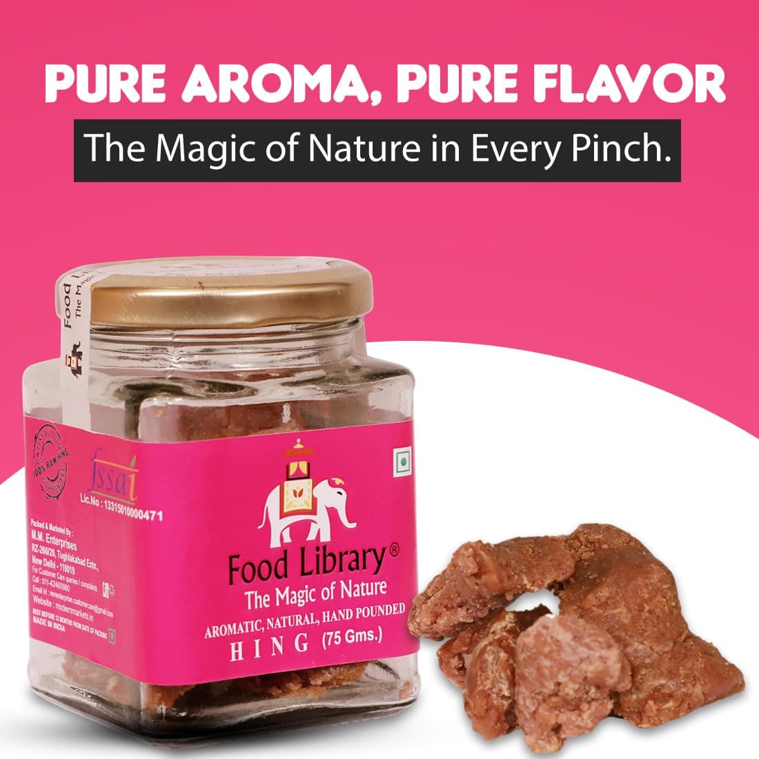Food Library The Magic Of Nature Premium Compounded Hing | Heeng | Asafoetida – 75g Jar – Authentic Taste | Aroma & Pure Flavor | Organic Pure Kadak Heeng | Gluten-Free & No Additives | No Preservatives or Artificial Colors . — image 2