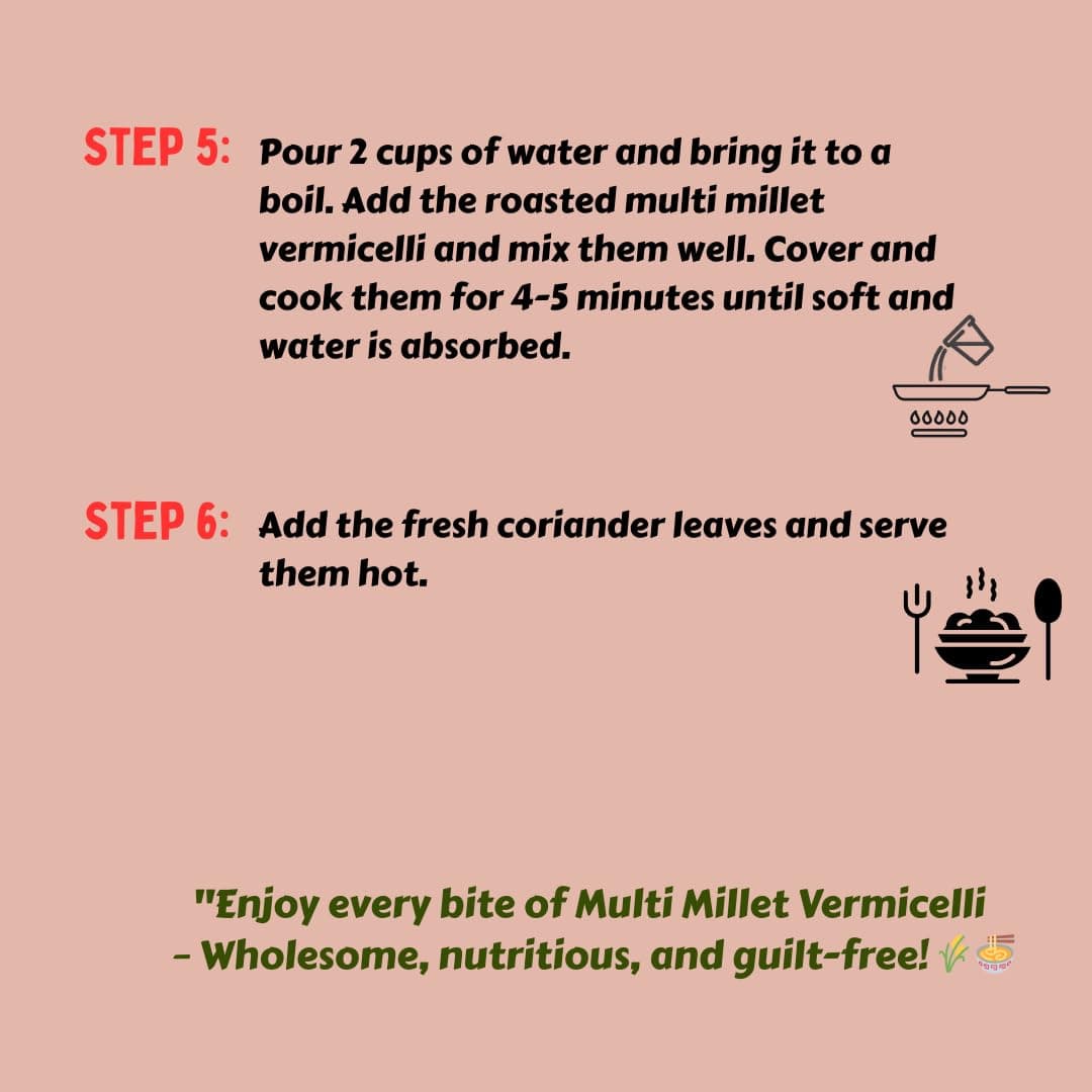 Millet Mania Multi Millet Vermicelli (210g) – 100% Natural, High Protein & Fiber | Quick-Cook Healthy Noodles for Kids & Adults | Ready in 5 Minutes (Pack of 2) — image 7