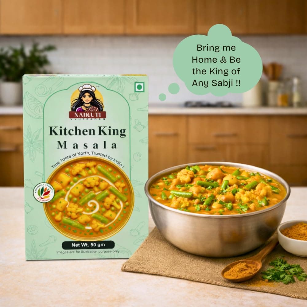 Nairuti Vyutpadan Kitchen King Masala (Jain-Friendly) 50g | No Onion No Garlic | Saatvik/No Preservatives | Multi-Use Vegetable & Curry Masala for Paneer, Sabzi & Gravies — image 5