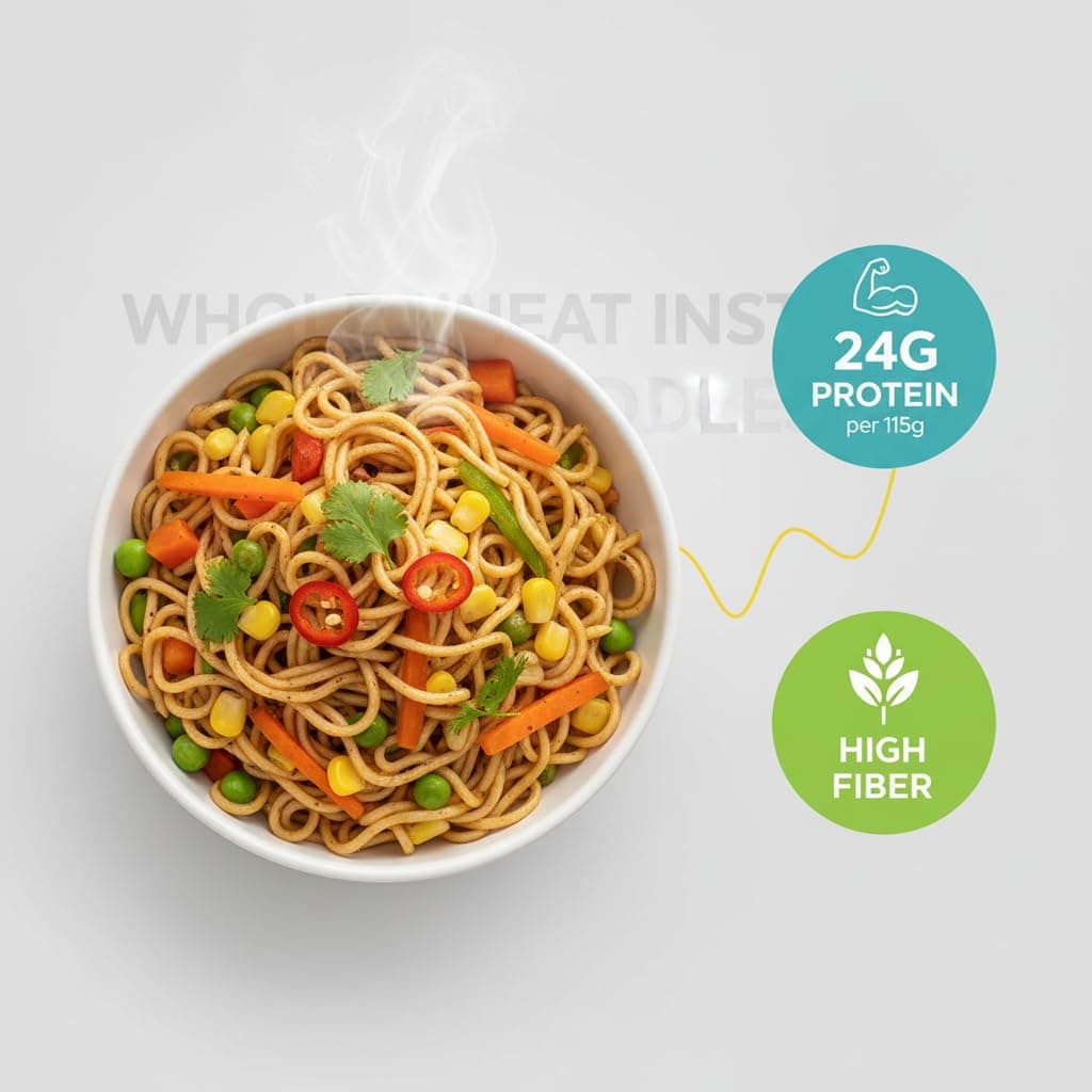 Naturally Yours Khapli Atta Whole Wheat Instant Noodles 175g | 24g Protein | High Protein & Fiber | 100% Maida-Free | Healthy Meal | Non-Fried | No Onion No Garlic Jain-Friendly | Pack of 1 — image 5