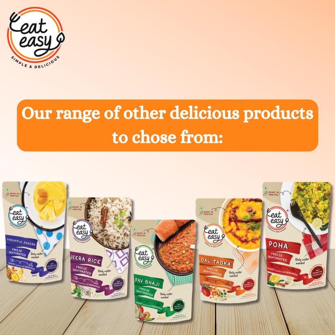 Eat Easy Ready To Eat Jain Veg Biryani- 95gm | Instant Food | Indian Meal, Travel Food | No Preservatives, No Added Artificial Colours & Flavours | Just Add Water and Cook — image 7