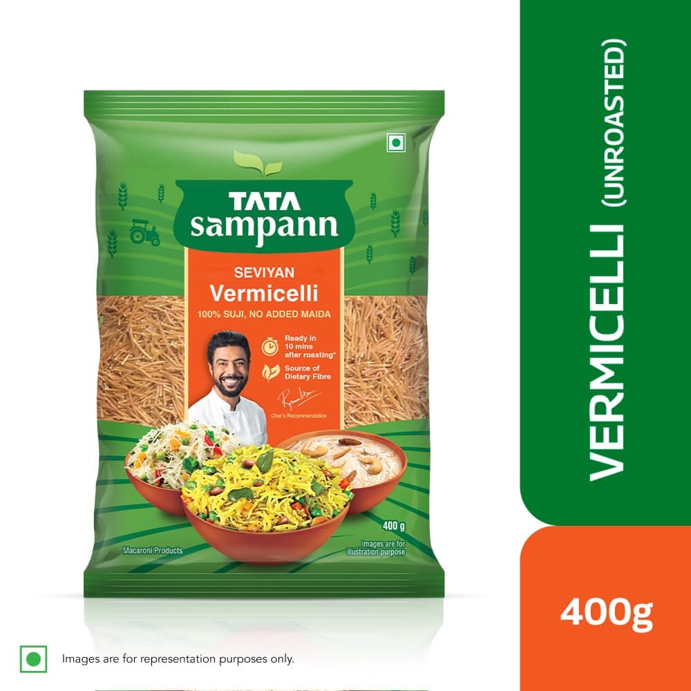 Tata Sampann Unroasted Vermicelli, Protein Rich Seviyan, Made with Suji, No Added Maida, Source of Dietary Fibre, 400g — image 3