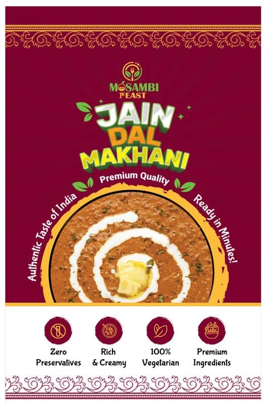 MOSAMBI FEAST Ready to Eat Jain Dal Makhni | Zero Preservatives | Rich & Creamy