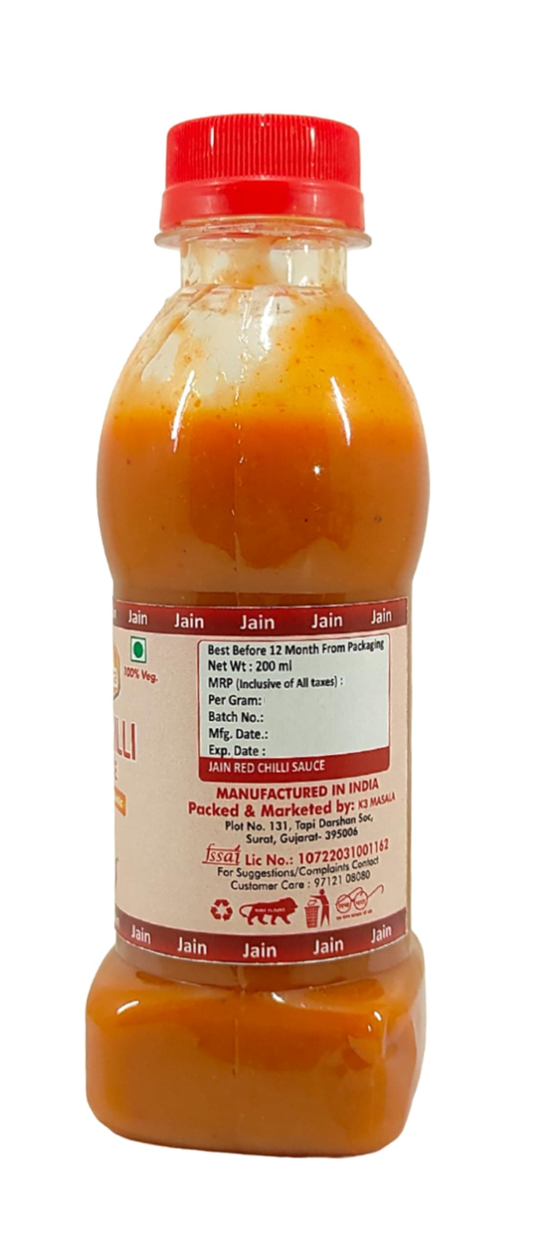 Fruvanta Jain Combo Without Onion/garlic/Potato Red chilli Sauce (200gm) (Pack of 2) — image 3