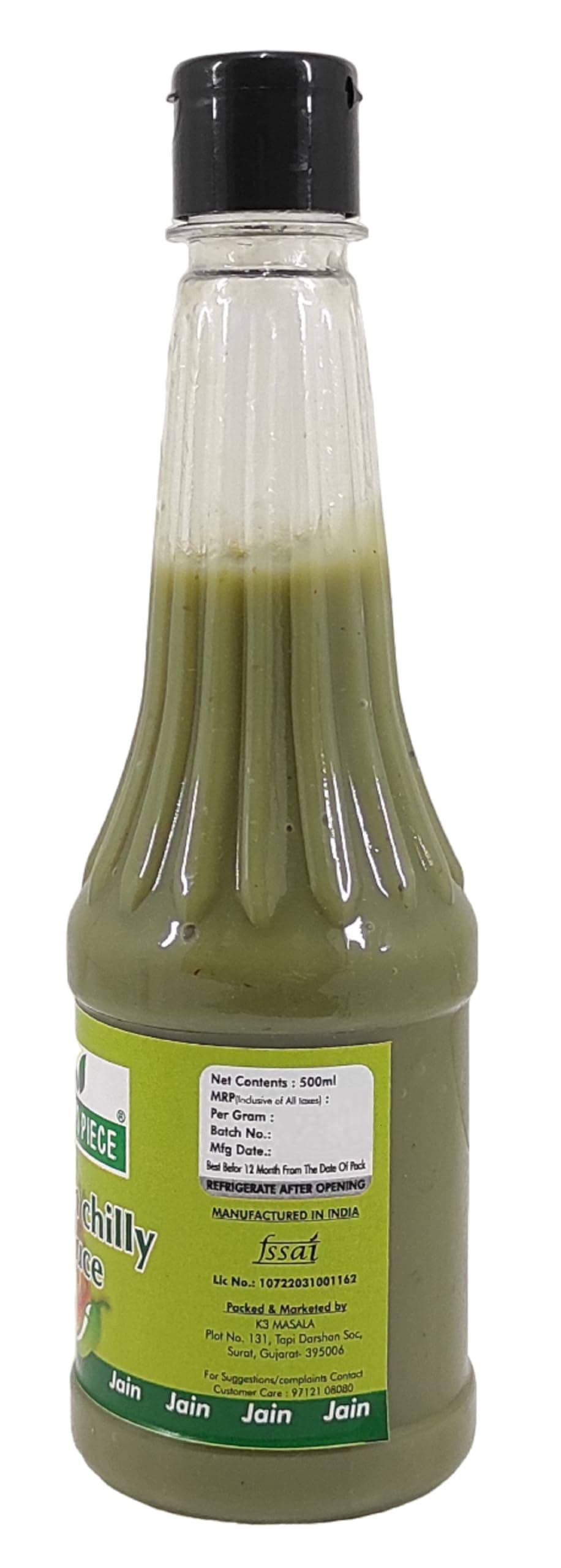 Green Piece Jain Sauce With No Onion/Garlic Green Chilli Sauce/Catchup Sauce (500 ml) — image 2